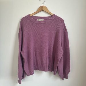 Purple Anthropologie Plus Waffle Sweater Size 2X